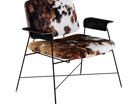 BAXTER Bauhaus 包豪斯休闲椅 奶牛皮休闲椅 扶su模型