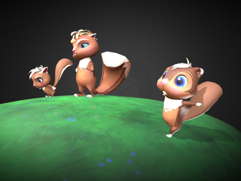 松鼠动画包su模型