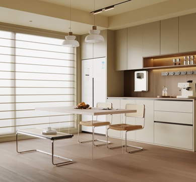 现代餐厅 酒柜 餐边柜 餐桌椅su模型