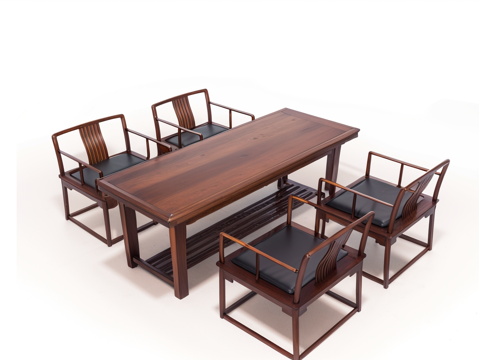 休闲餐桌椅su模型