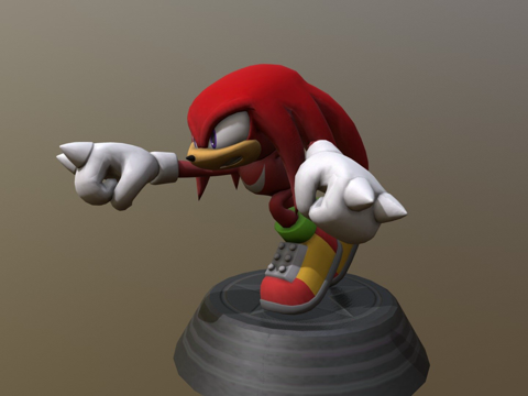 刺猬索尼克世代-针鼹纳克鲁斯雕像su模型