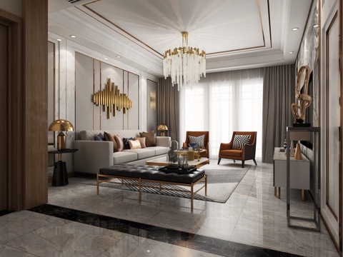  现代轻奢客餐厅 现代客餐厅 轻奢客餐厅 客餐厅 简约客餐厅3d模型 