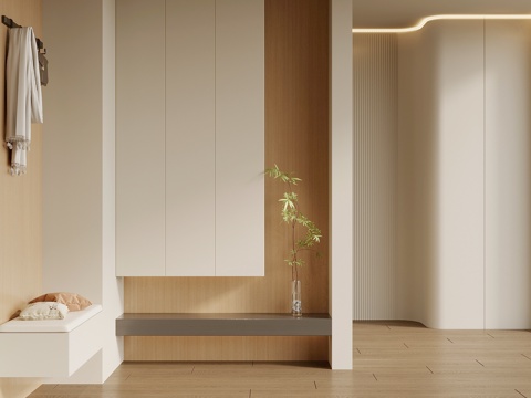 现代玄关柜su模型