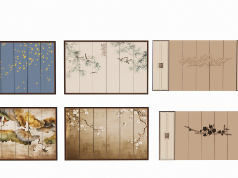 五金件 屏风su模型