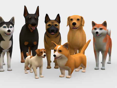 卡通狗包su模型