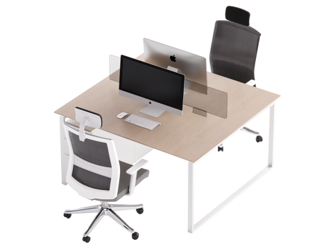 现代办公桌椅 员工工位su模型