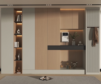 现代鞋柜 装饰摆件su模型