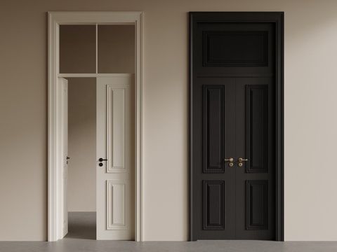 法式双开门su模型