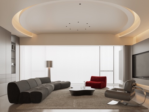 现代客厅su模型