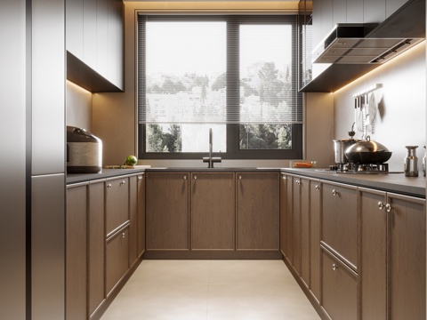 中古风厨房su模型