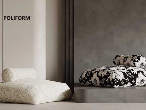 法式复古风休闲沙发 懒人沙发su模型