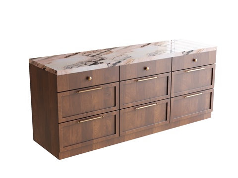 现代餐边柜 边柜su模型