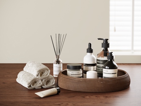  现代卫浴用品 洗护用品 洗涤用品 毛巾3d模型 