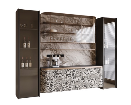 现代酒柜 餐边柜su模型