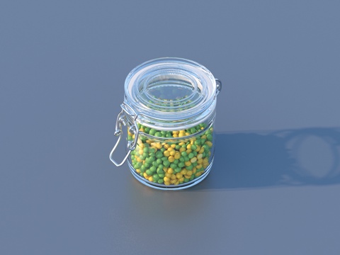  食物 罐装零食 玻璃罐3d模型 