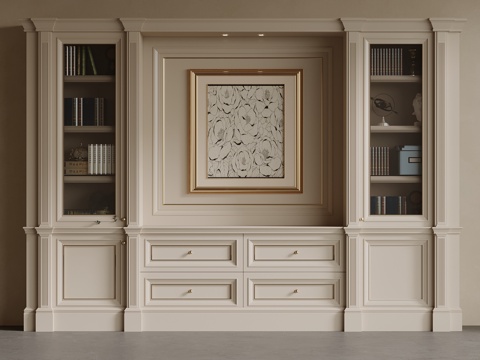 法式书柜su模型