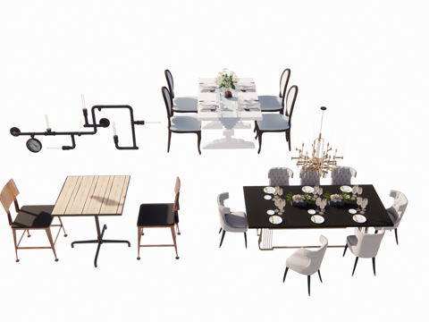 家具 餐桌su模型