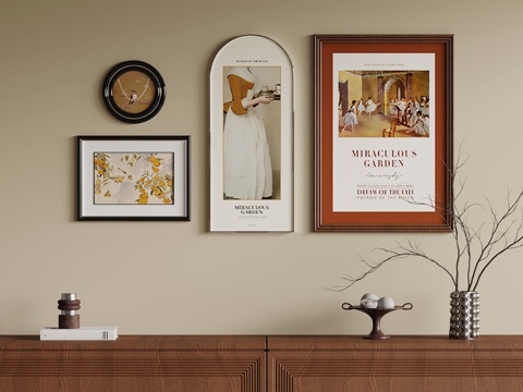 法式装饰画su模型