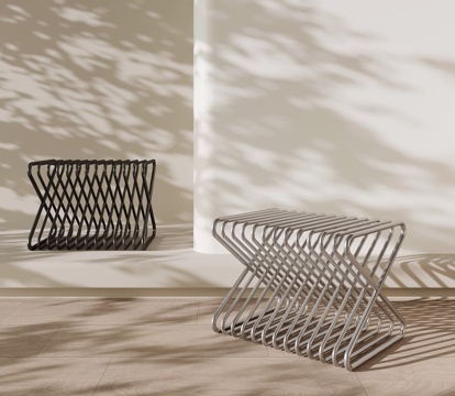 现代意式凳子 金属凳子su模型