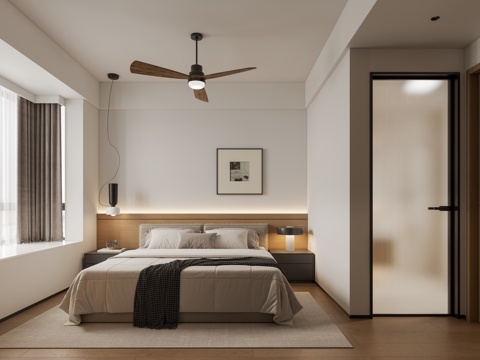 现代卧室su模型