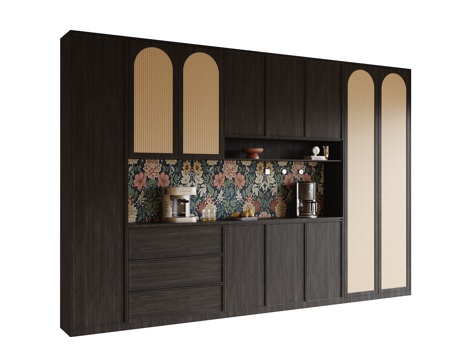 现代酒柜 餐边柜su模型