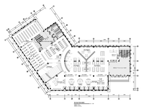 图书室平面布置图cad施工图