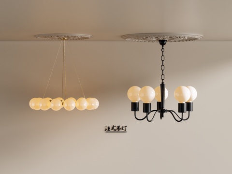 法式吊灯su模型