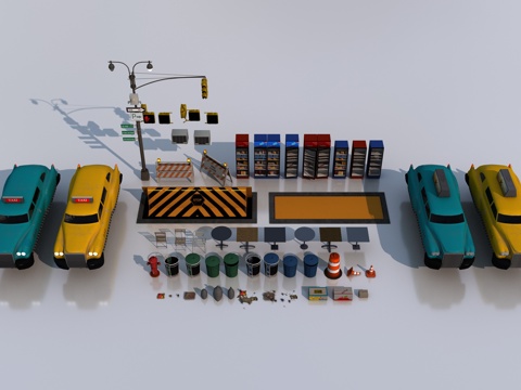  城市公共设施3d模型 