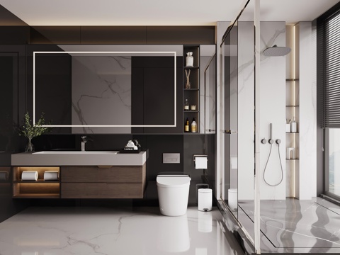 现代意式卫生间su模型