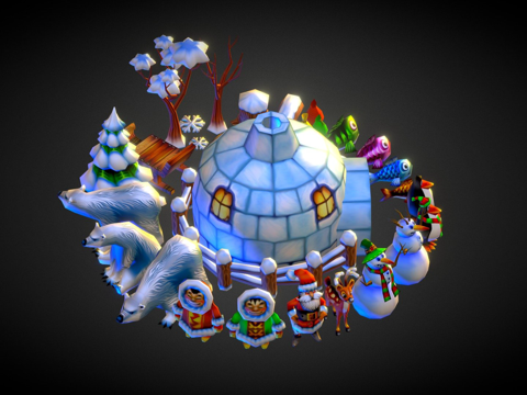 低模雪景包su模型