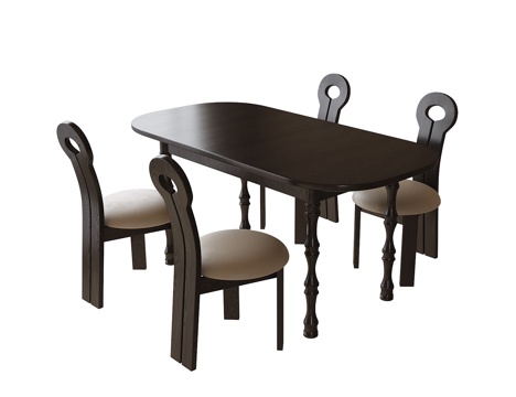 现代餐桌椅 餐椅 餐桌su模型