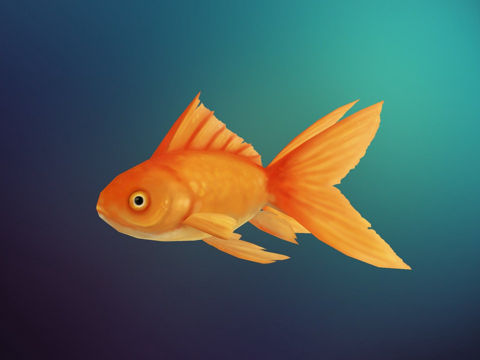 手绘金鱼su模型