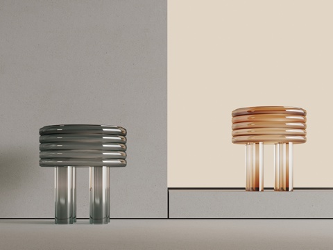 现代亚克力凳子 沙发凳su模型