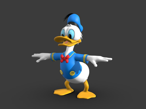 唐老鸭T姿势su模型