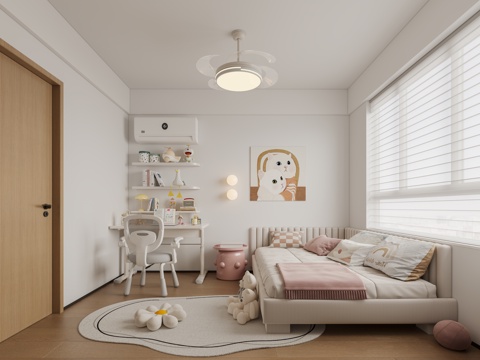 现代女儿房su模型