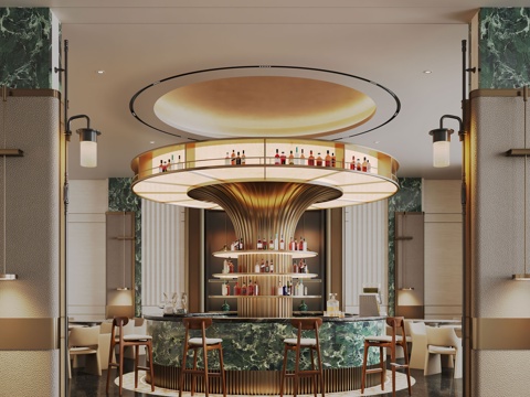 现代酒店水吧台 水吧台 酒吧台su模型