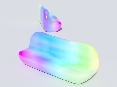 现代景观座凳 彩色座凳 异形座椅 商场座椅 户外座椅 糖果色su模型