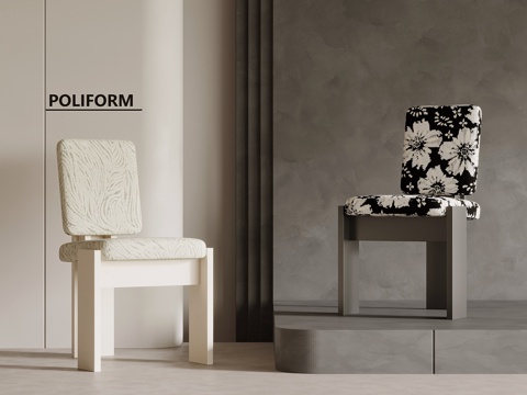 法式复古风休闲椅 餐椅su模型su模型