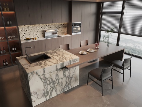  意式餐厅3d模型 