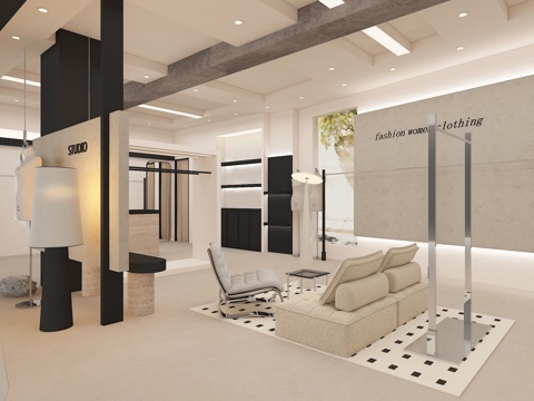  黑白服装店 女装店 服装店3d模型 