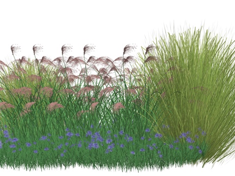 现代花卉植物堆景观组合su模型