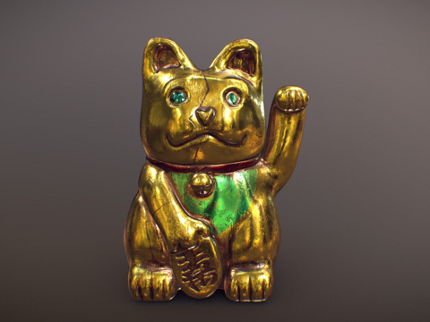 招财猫~亚洲幸运猫su模型