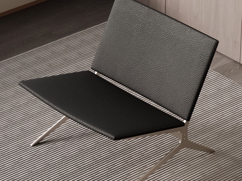 现代意式休闲椅 简易休闲椅 金属休闲椅su模型