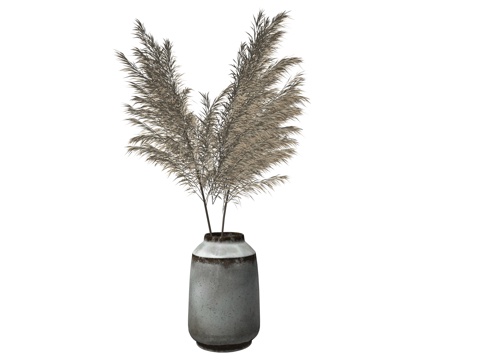 现代花瓶植物装饰摆件su模型