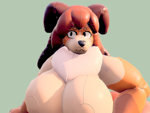 泳池浮漂狗狗su模型