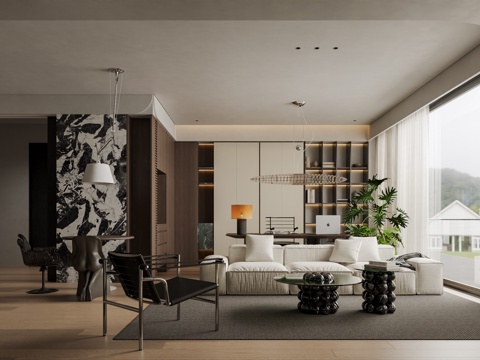 现代客厅su模型