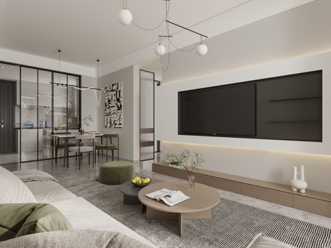 现代客厅su模型