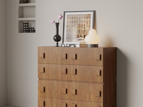 中古风装饰柜su模型