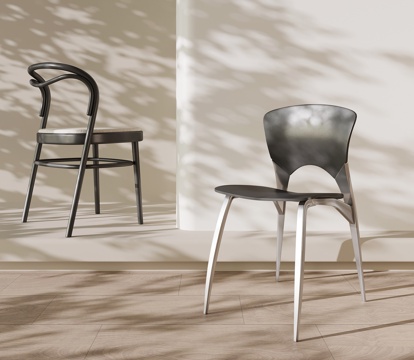 现代意式餐椅 单椅 椅子su模型