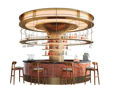 现代酒店水吧台 水吧台 酒吧台su模型